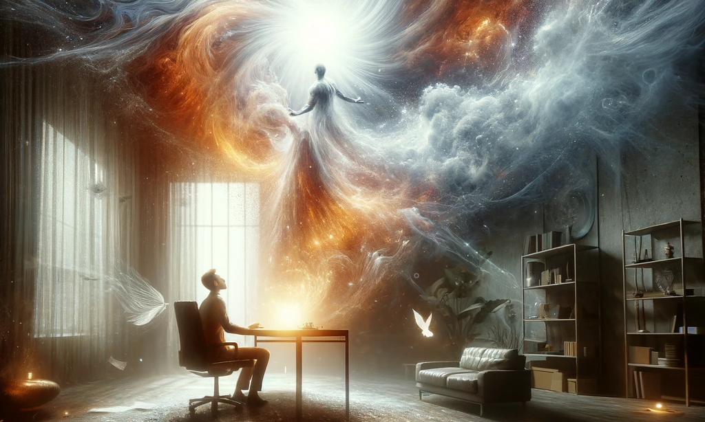 Artistic depiction of God's calling and spiritual awakening