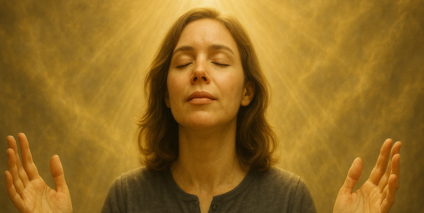 Man standing on a mountain top, symbolizing the journey of sanctification